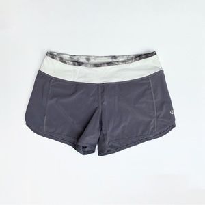Lululemon Turbo Run Shorts 4” Grey, White, Snowy Owl Size 4
